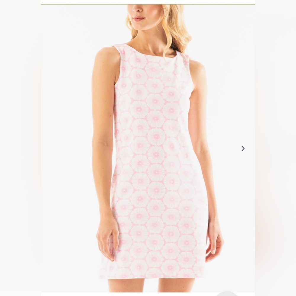 MAHI GOLD Pink and White Floral Shift Dress